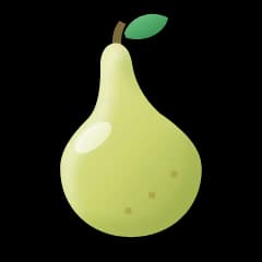 Illustration of a pear, this week's size comparison